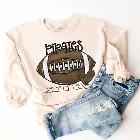 Pirates Football Heart Graphic