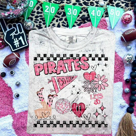 Pirates Go Team Cowgirl Collage Graphic