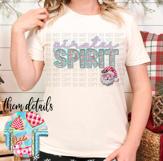 Pirates Spirit Faux Embroidery Christmas Graphic