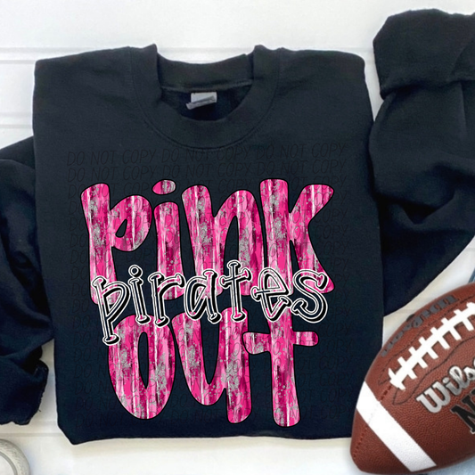 Pirates Pink Out Brushstrokes Graphic