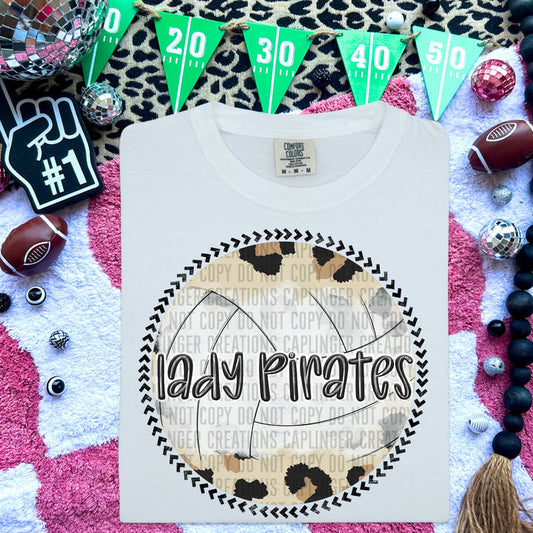 Lady Pirates Leopard Volleyball Graphic