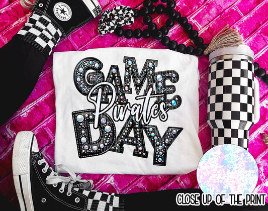 Game Day Pirates Faux Rhinestone Graphic
