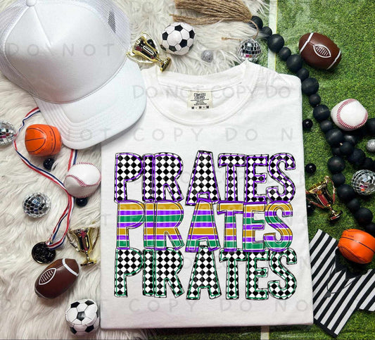 Pirates Gingham Stripes Graphic