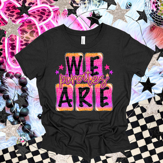 We Are Pirates Pink Orange Ombré Graphic