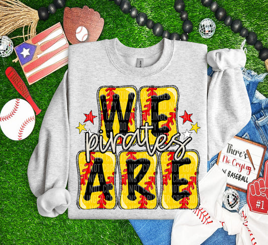 We Are Pirates Softball Stacked Graphic