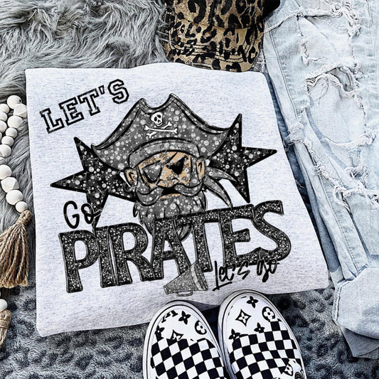Let’s Go Pirates Faux Sequin Graphic