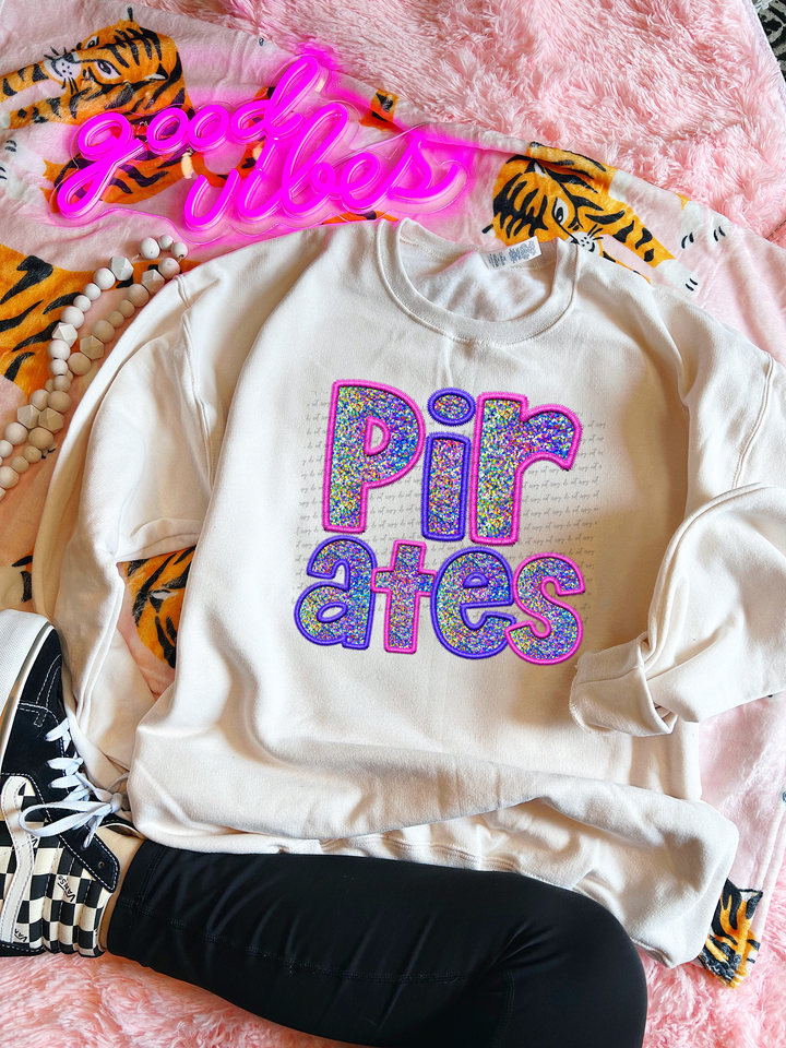Pirates Rainbow Sequin Embroidered Graphic