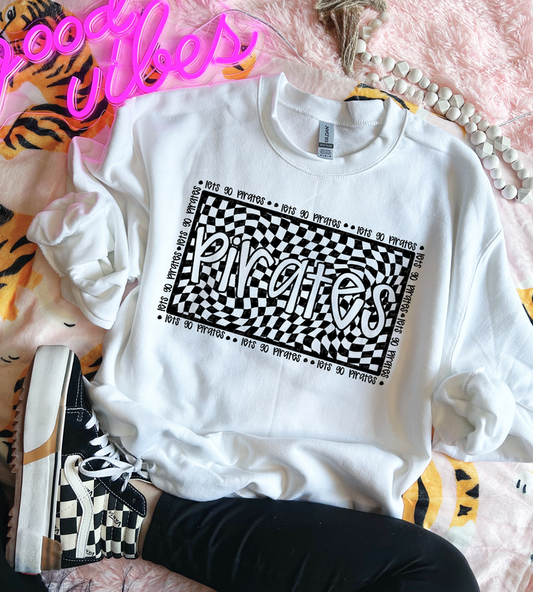 Let’s Go Pirates Checker Block BLK Graphic