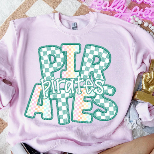Pirates Pastel Checker Graphic