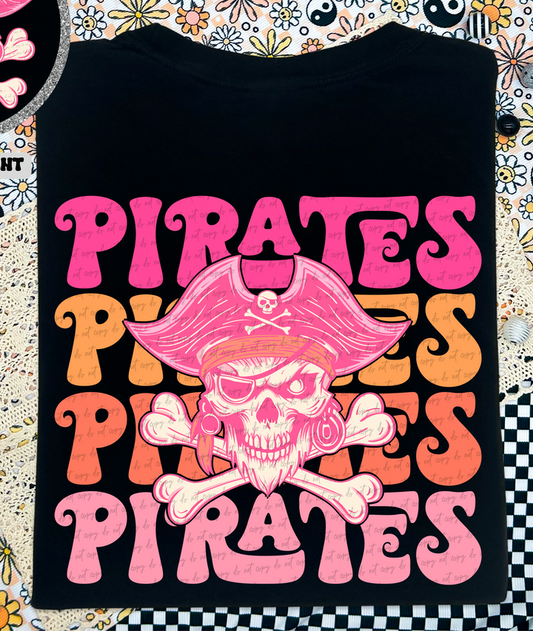 Pirates Bright Pink Orange Stack Graphic