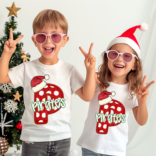 Pirates Dotted Santa Hat Graphic