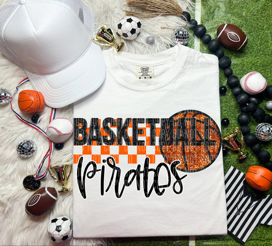Pirates Basketball Faux Embroidery Graphic