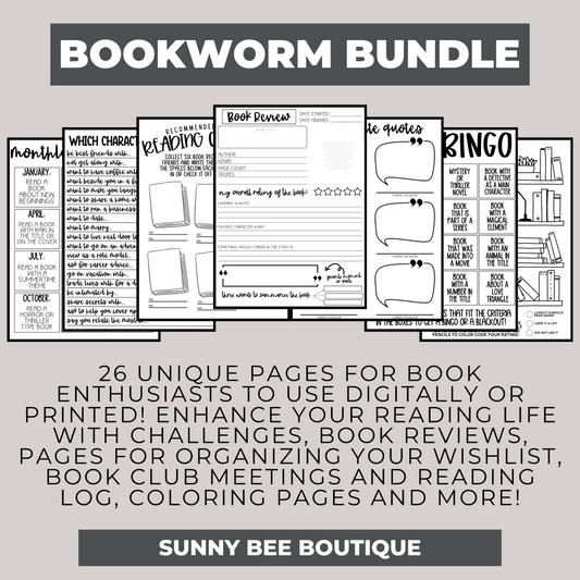 Digital Bookworm Pages Bundle